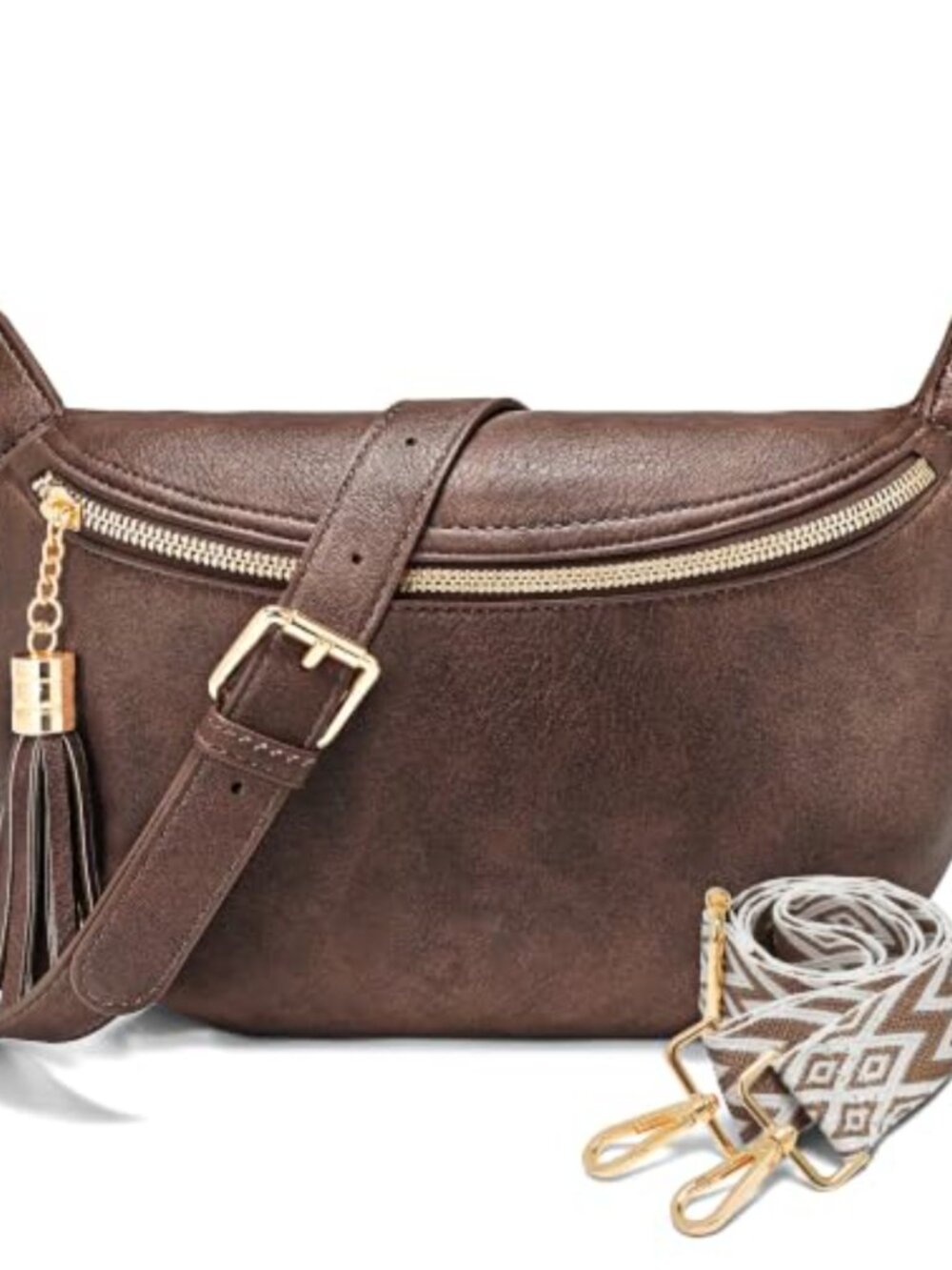 Vegan Leather Crossbody Bum Bag Adjustable Strap